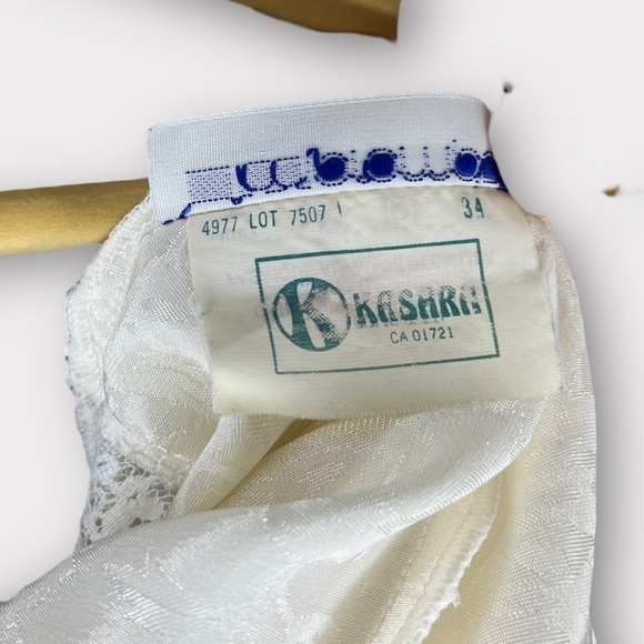 Vintage Floral Rose Lace Cami Tank Top‎ Cream w/ Measurements Impromptu Kasara - Picture 7 of 8